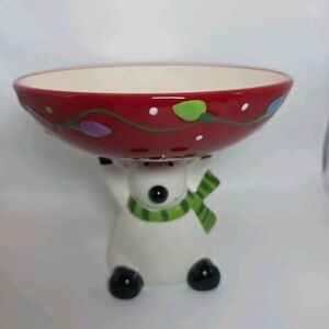 SANTA'S FRIENDS REINDEER PEDESTAL HOLIDAY CANDY DISH